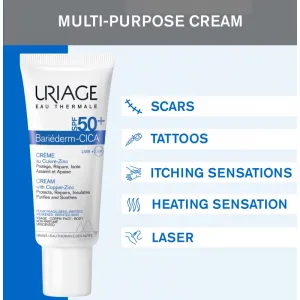 Uriage Bariéderm Cica-Cream with Copper-Zinc SPF 50+ reparačný krém s obsahom medi a zinku SPF 50+ 40 ml
