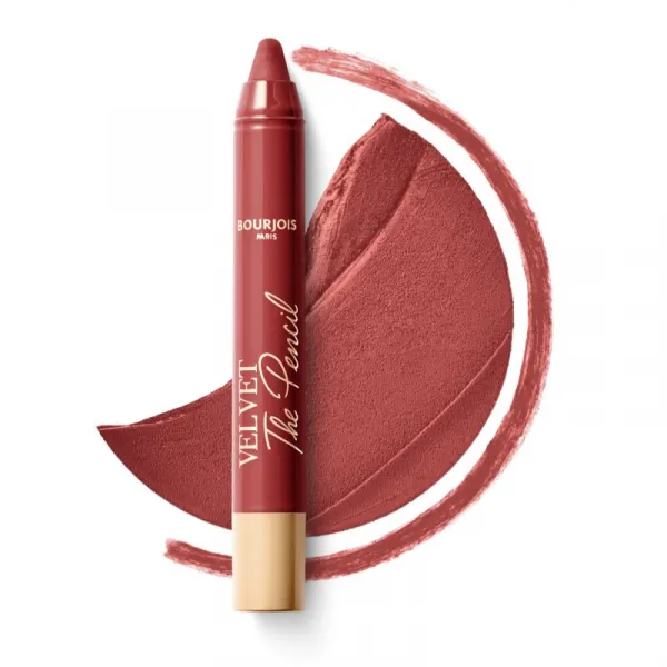 Bourjois Velvet the Pencil rúž v ceruzke s matným efektom odtieň 04 Less is Brown 1,8 g
