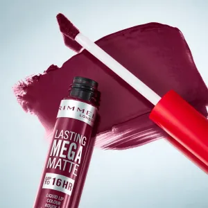 Rimmel Lasting Mega Matte ľahký tekutý matný rúž 16h odtieň Rock Me Purple 7,4 ml