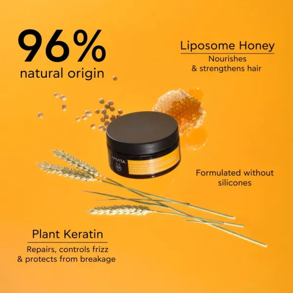 Apivita Keratin Repair Nourish Repair Hair Mask obnovujúca maska pre poškodené vlasy s keratínom 200 ml