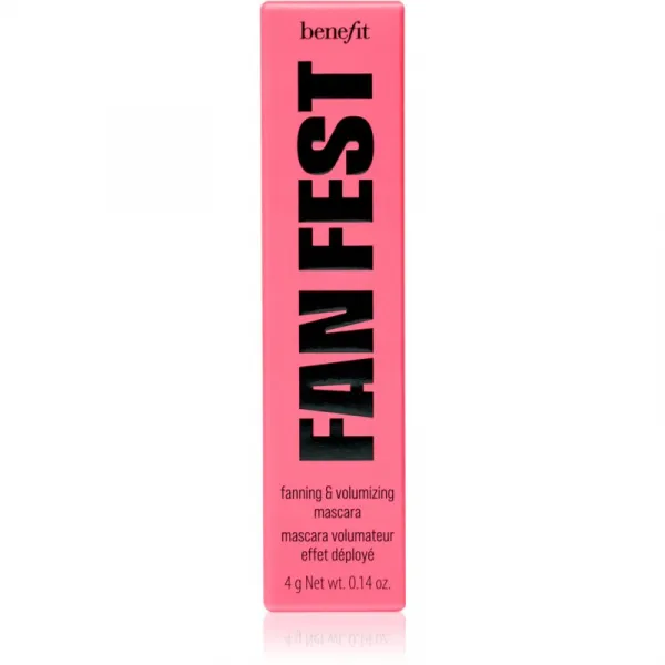 Benefit Fan Fest Fanning & Volumizing Mascara Mini riasenka pre objem a zahustenie rias odtieň Hyper Black 4 g