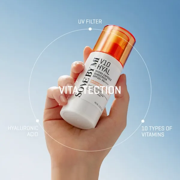 Some By Mi V10 Hyal Hydra Capsule Sunscreen ochranný krém pre citlivú a intolerantnú pleť SPF 50+ 40 ml