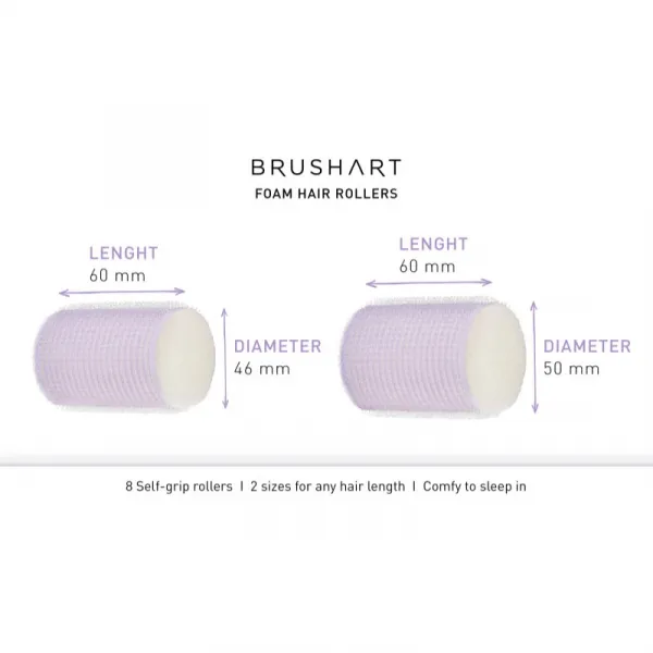 BrushArt Hair Foam hair rollers samodržiace natáčky 8 ks