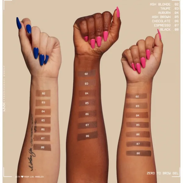 NYX Professional Makeup Zero To Brow Gel gél na obočie s aplikátorom odtieň 06 Chocolate 2 ml