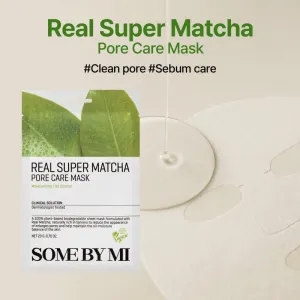 Some By Mi Clinical Solution Super Matcha Pore Care Mask ošetrujúca plátienková maska pre stiahnutie pórov a matný vzhľad pleti 20 g