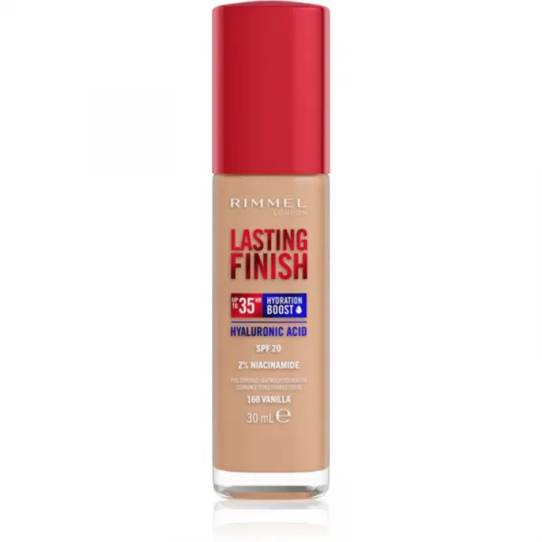 Rimmel Lasting Finish 35H Hydration Boost hydratačný make-up SPF 20 odtieň 160 Vanilla 30 ml