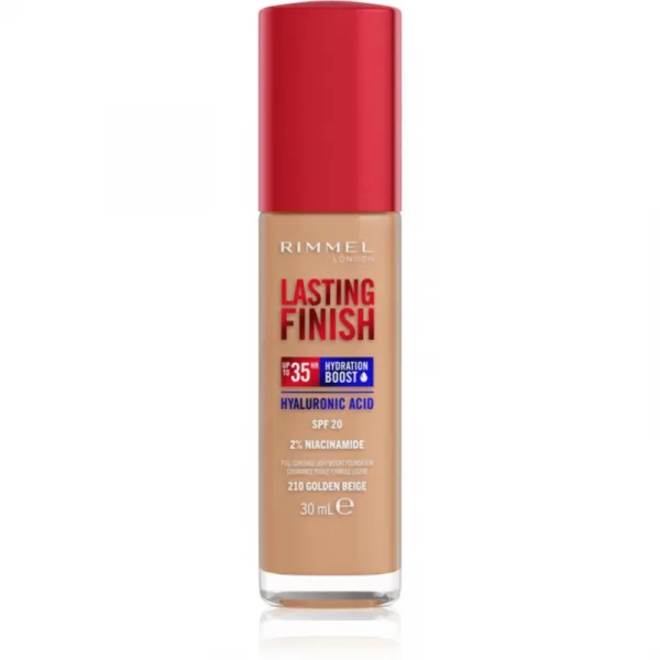 Rimmel Lasting Finish 35H Hydration Boost hydratačný make-up SPF 20 odtieň 210 Golden Beige 30 ml
