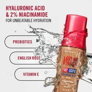 Rimmel Lasting Finish 35H Hydration Boost hydratačný make-up SPF 20 odtieň 203 True Beige 30 ml