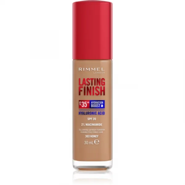 Rimmel Lasting Finish 35H Hydration Boost hydratačný make-up SPF 20 odtieň 303 Honey 30 ml