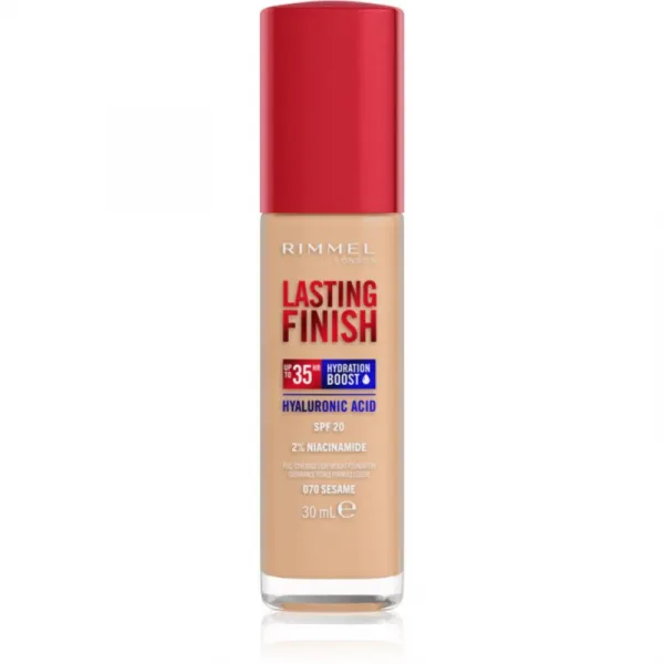 Rimmel Lasting Finish 35H Hydration Boost hydratačný make-up SPF 20 odtieň 070 Sesame 30 ml