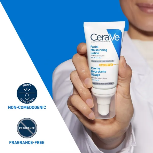 CeraVe Moisturizers hydratačný krém na tvár pre normálnu až suchú pleť SPF 30 52 ml