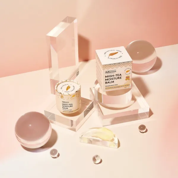 delhicious MIGH-TEA MOISTURE BALM multifunkčný balzam pre veľmi suchú a citlivú pleť bez parfumácie 50 g