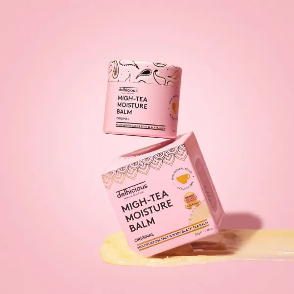 delhicious MIGH-TEA MOISTURE BALM multifunkčný balzam pre veľmi suchú a citlivú pleť 50 g