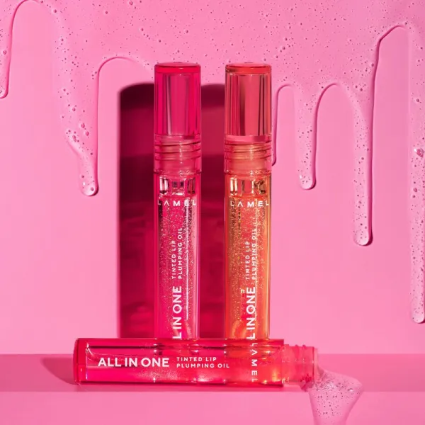 LAMEL All in One Lip Tinted Plumping Oil tónovací olej na pery pre zväčšenie objemu № 402 Pink Sparkle 3 ml