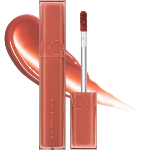 rom&nd Dewy Ful Water Tint dlhotrvajúci lesk na pery odtieň #02 Salty Peach 5 g