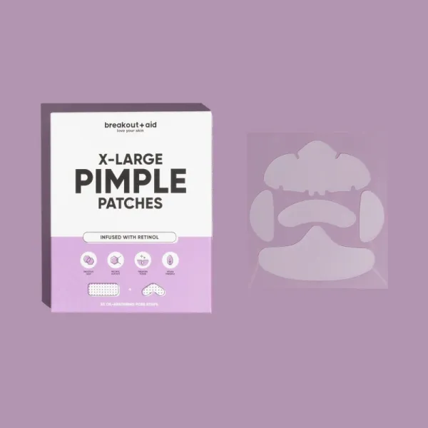 breakout + aid Pimple Patches X-Large lokálna starostlivosť proti akné s retinolom 5 ks