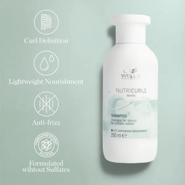 Wella Professionals Nutricurls Waves ľahký hydratačný šampón pre vlnité vlasy 250 ml