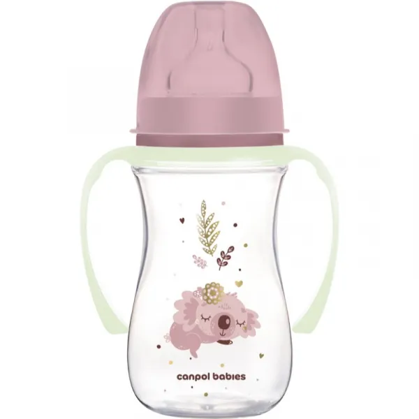 Canpol babies EasyStart Sleepy Koala 240 ml dojčenská fľaša 3 m+ Pink 240 ml