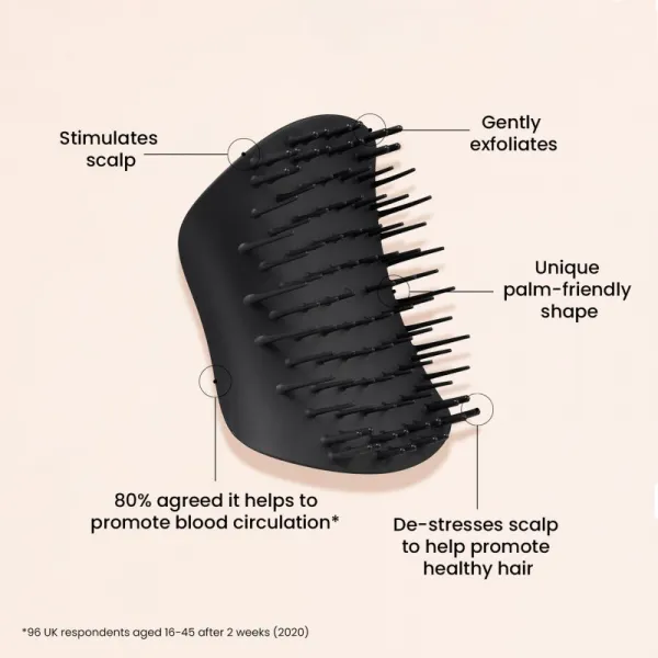 Tangle Teezer kefa na pokožku hlavy The Scalp Exfoliator And Massager - Black