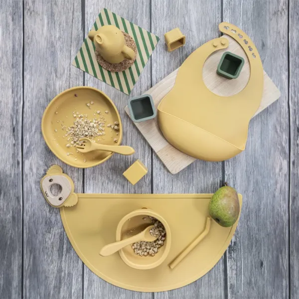 Zopa Silicone Set jedálenská sada Mustard Yellow