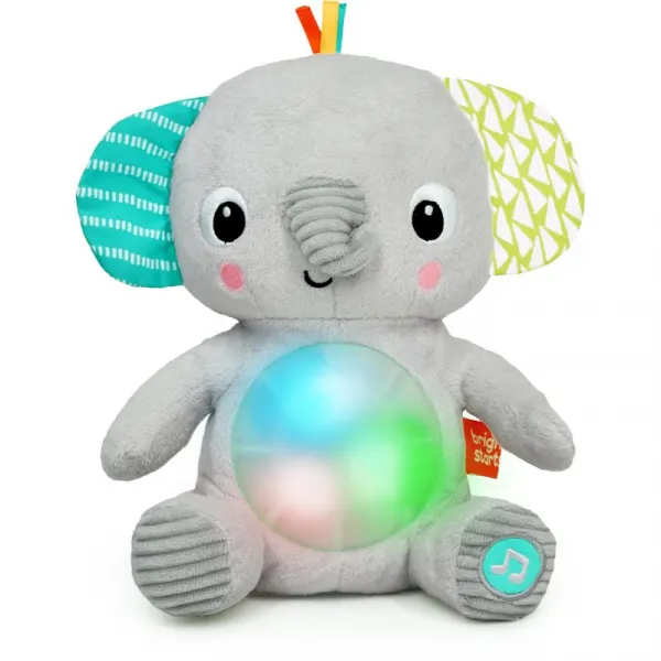 BRIGHT STARTS Hračka plyšová hudobná svietiaca Hug-a-bye Baby™ sloník 0m+