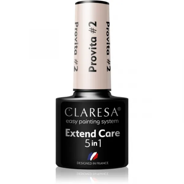 Claresa Extend Care 5 in 1 Provita podkladový lak pre gélové nechty s regeneračným účinkom odtieň #2 5 g