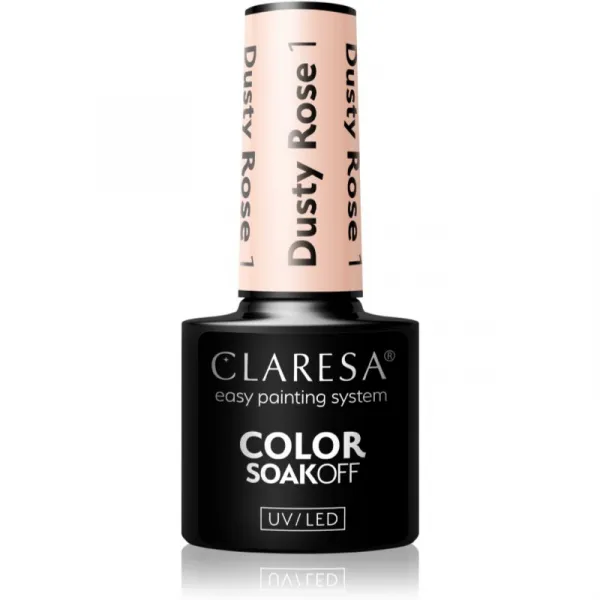 Claresa SoakOff UV/LED Color Dusty Rose gélový lak na nechty odtieň 1 5 g