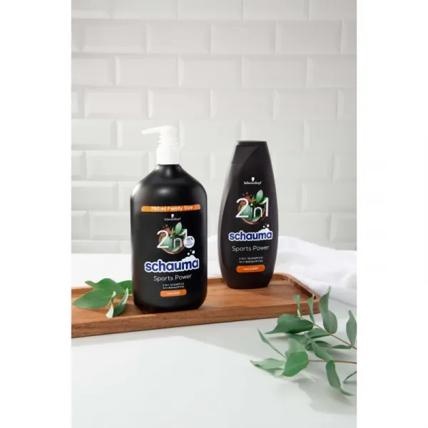 Schwarzkopf Schauma MEN sprchový gél a šampón 2 v 1 pre mužov Sports Power 400 ml