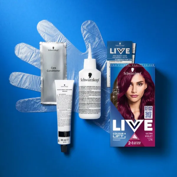 Schwarzkopf LIVE Colour + Lift permanentná farba na vlasy odtieň L76 Ultra Violet 1 ks