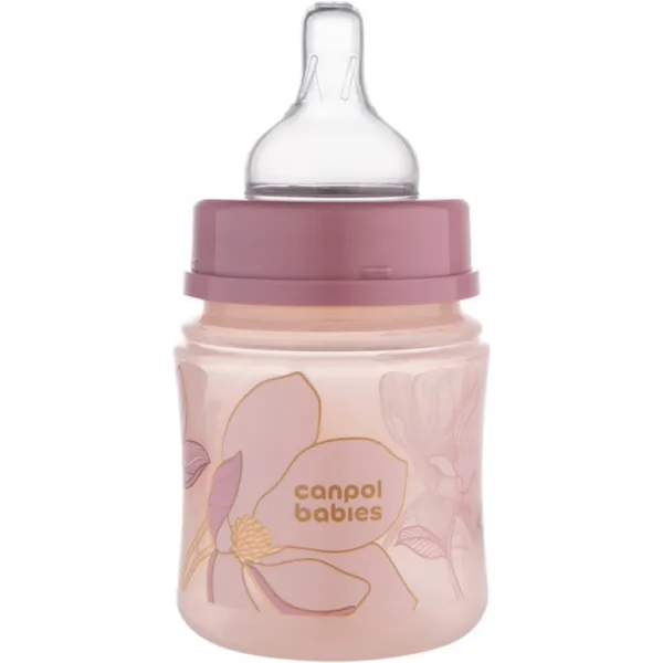 Canpol babies Antikoliková fľaša EasyStart Gold 120 ml ružová