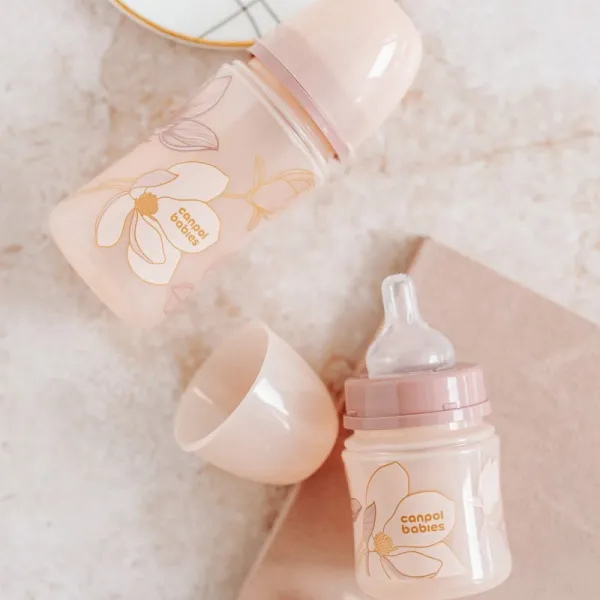 Canpol babies Antikoliková fľaša EasyStart Gold 120 ml ružová
