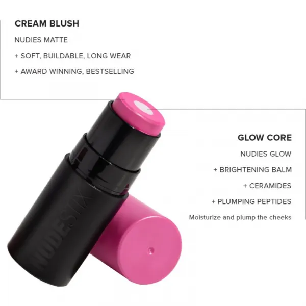 Nudestix Nudies Matte + Glow Core multifunkčné líčidlo na oči, pery a tvár odtieň Magenta Magic 6 g