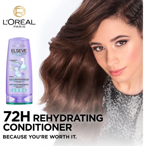 L’Oréal Paris Elseve Hyaluron Pure balzam na vlasy pre mastnú vlasovú pokožku a suché končeky 300 ml