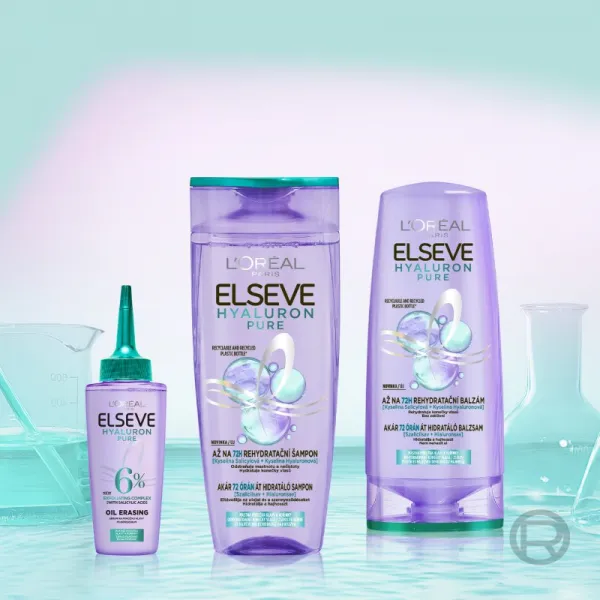 L’Oréal Paris Elseve Hyaluron Pure balzam na vlasy pre mastnú vlasovú pokožku a suché končeky 300 ml