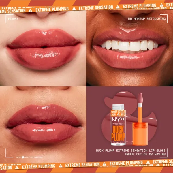 NYX Professional Makeup Duck Plump lesk na pery so zväčšujúcim efektom odtieň 08 Mauve Out Of My Way 7 ml