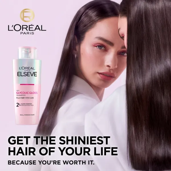 L’Oréal Paris Elseve Glycolic Gloss revitalizačný šampón pre rozžiarenie mdlých vlasov 200 ml