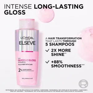 L’Oréal Paris Elseve Glycolic Gloss revitalizačný šampón pre rozžiarenie mdlých vlasov 200 ml