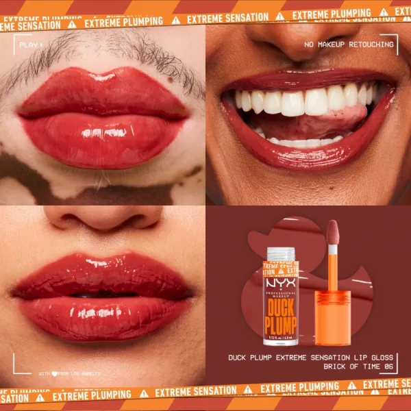 NYX Professional Makeup Duck Plump lesk na pery so zväčšujúcim efektom odtieň 06 Brick Of Time 7 ml