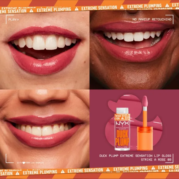 NYX Professional Makeup Duck Plump lesk na pery so zväčšujúcim efektom odtieň 09 Strike A Rose 7 ml