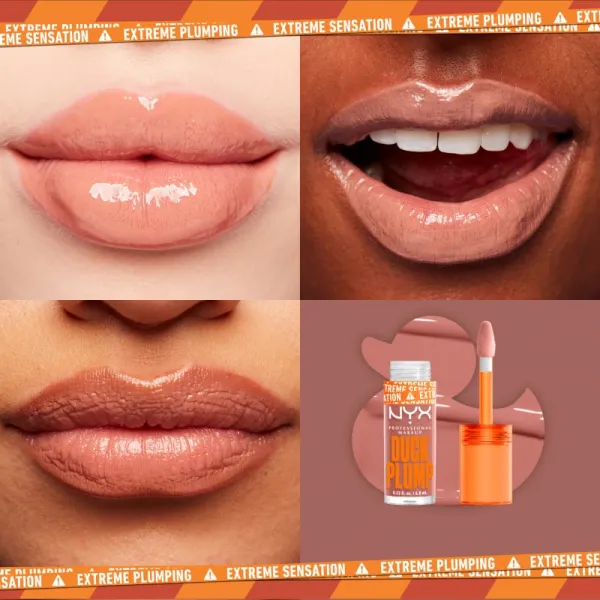 NYX Professional Makeup Duck Plump lesk na pery so zväčšujúcim efektom odtieň 02 Banging Bare 7 ml