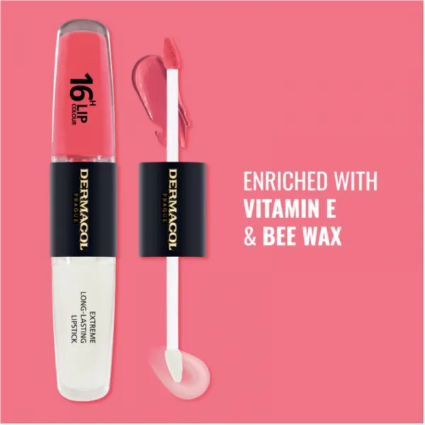 Dermacol 16H Lip Colour dlhotrvajúci rúž a lesk na pery odtieň 26 2x4 ml