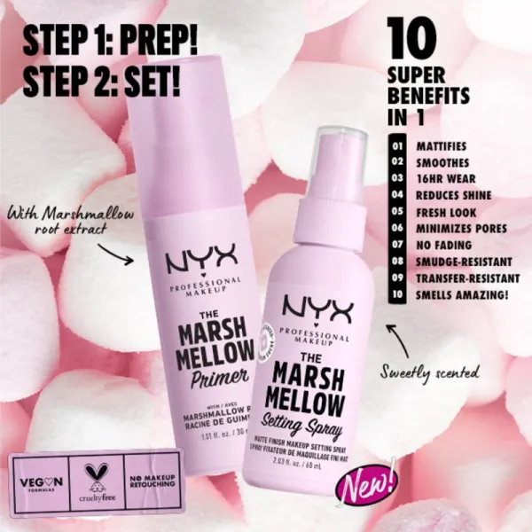 NYX Professional Makeup The Marshmellow Setting Spray fixačný sprej na make-up 60 ml