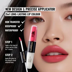 Dermacol 16H Lip Colour dlhotrvajúci rúž a lesk na pery odtieň 16 Classy Sassy 2x4 ml