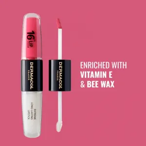 Dermacol 16H Lip Colour dlhotrvajúci rúž a lesk na pery odtieň 16 Classy Sassy 2x4 ml