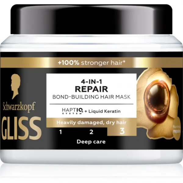 Schwarzkopf Gliss Regeneračná vlasová maska 4 v 1 vytvárajúca väzby 400 ml