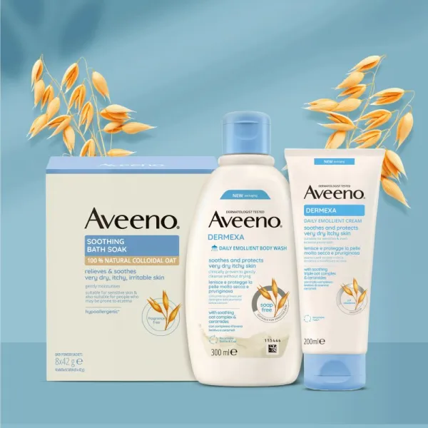 AVEENO Upokojujúci ovsená kúpeľ 8 x 42 g
