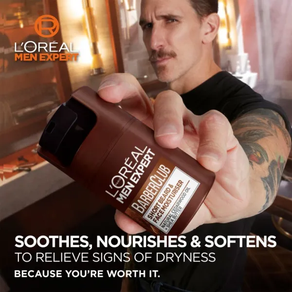 L’Oréal Paris Men Expert Barber Club hydratačný krém na tvár a fúzy pre mužov 50 ml