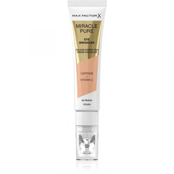 Max Factor Miracle Pure krémový korektor proti opuchom a tmavým kruhom odtieň 03 Peach 10 ml