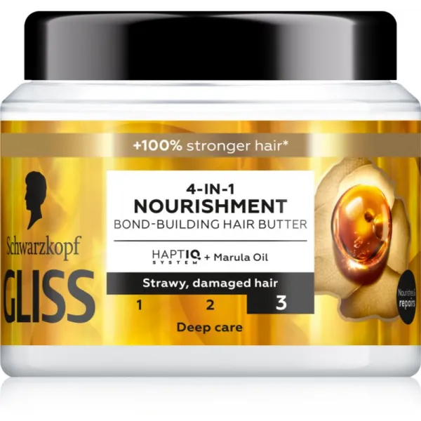Schwarzkopf Gliss Vyživujúca vlasová maska 4 v 1 vytvárajúca väzby 400 ml
