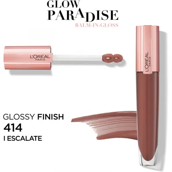 L’Oréal Paris Glow Paradise Balm in Gloss lesk na pery s kyselinou hyalurónovou odtieň 414 I Escalate 7 ml